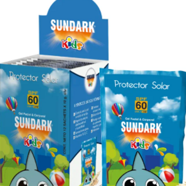 Imagen del producto Sundark Kids Protector Solar 60 SPF Gel Facial y Corporal Sachet