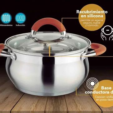 OLLA EN ACERO INOXIDABLE HOME ELEMENTS 24 CM – 6.3 LITROS - imagen 1