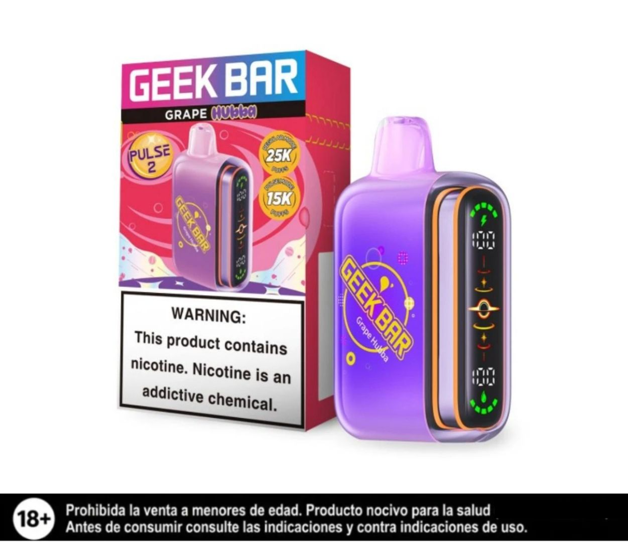 Geek Bar Pulse 2 Grape Hubba 25.000 Puffs