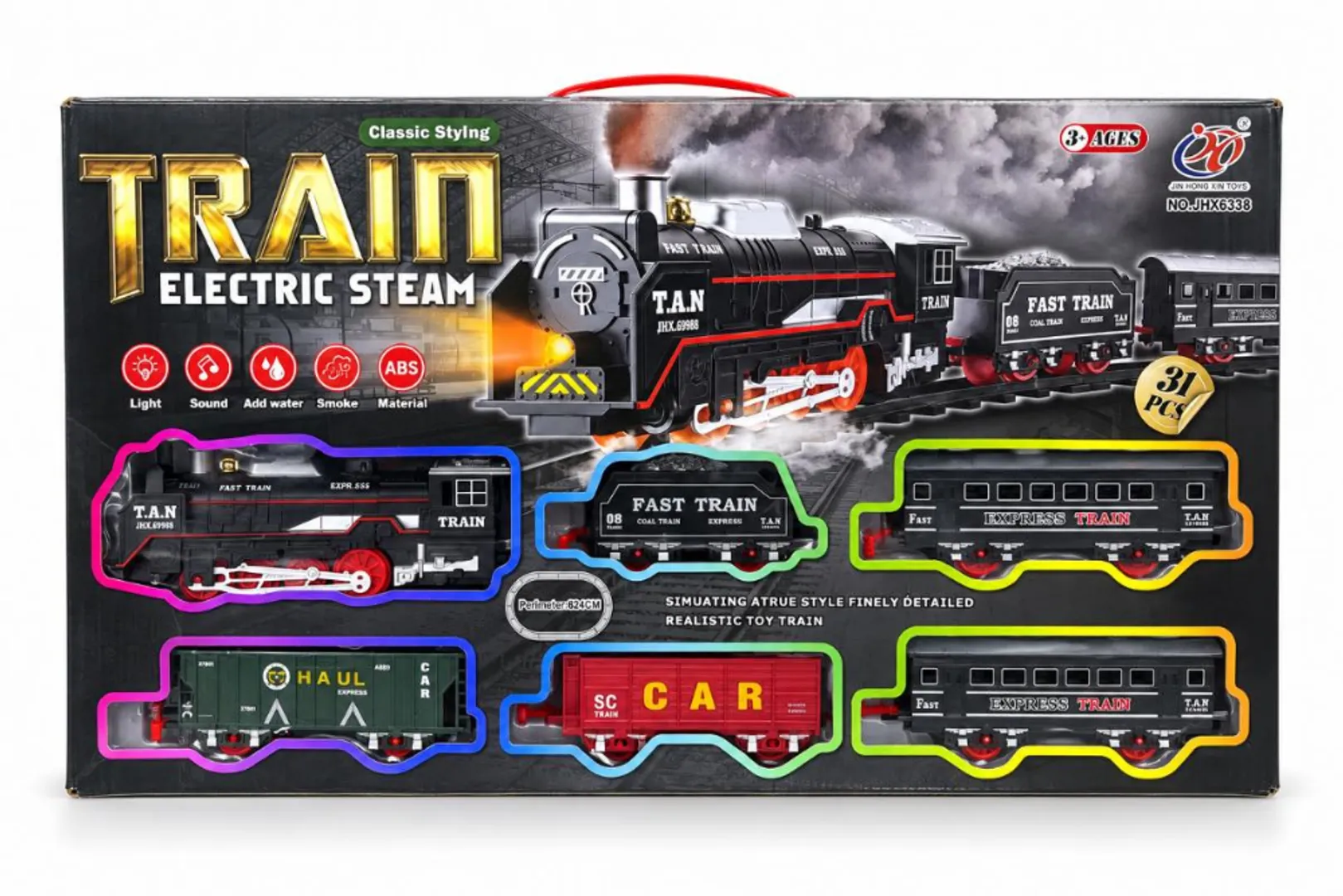 TREN ELECTRICO A VAPOR NAVIDEÑO 31 PCS