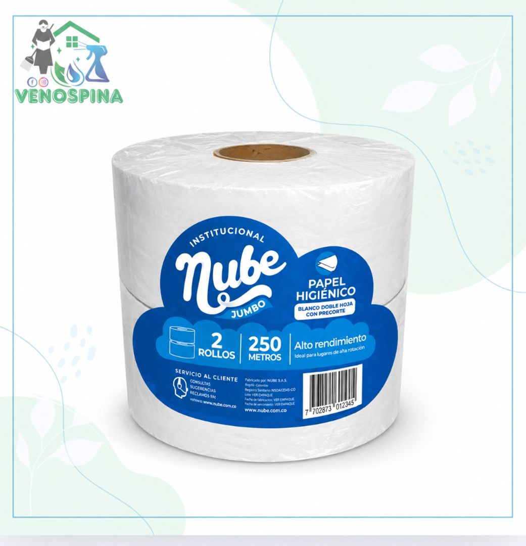 PAPEL HIGIENICO JUMBO NUBE X2
