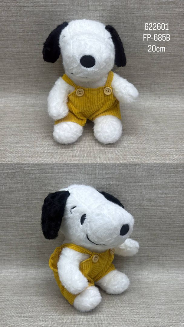 SNOOPY CON OVEROL AMARILLO 20 CM