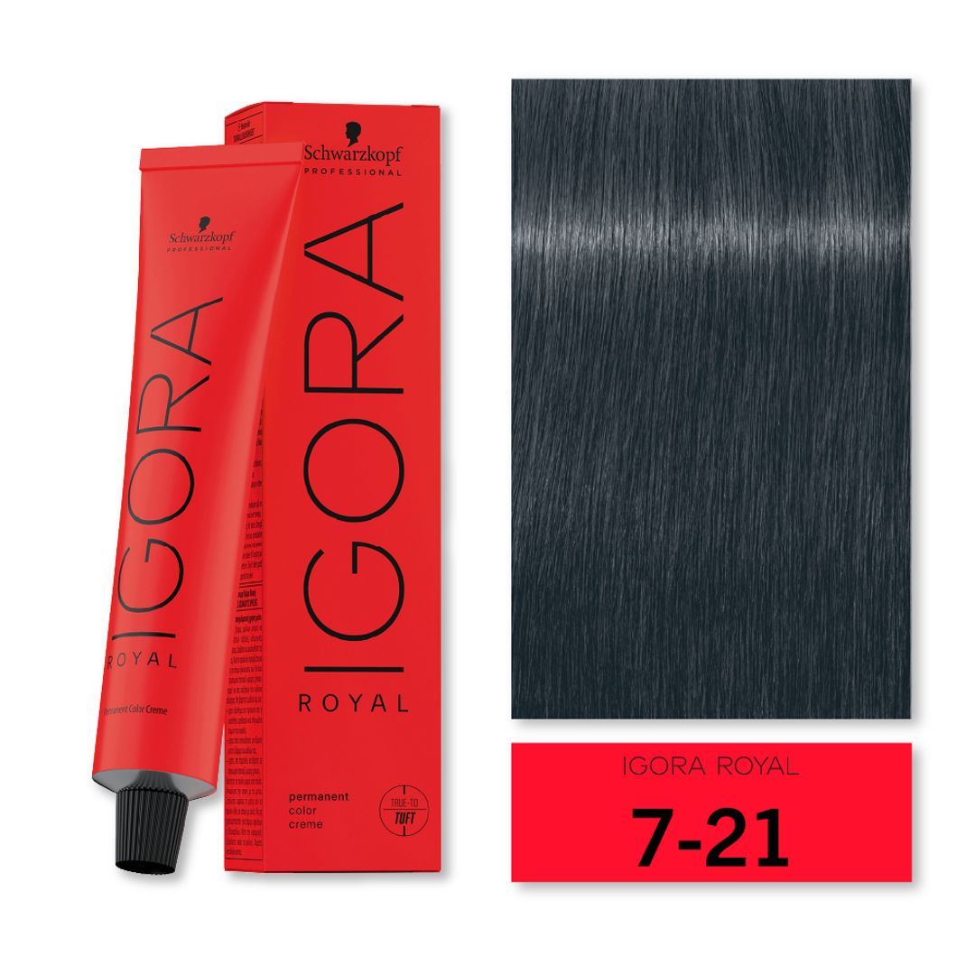 TINTE IGORA ROYAL 7-21 RUBIO MEDIO HUMO CENIZA