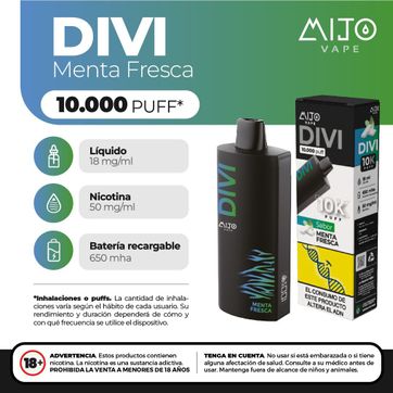 Imagen del producto Mijo Divi Menta Fresca 10.000 puffs