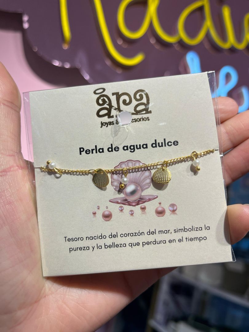 Tobillera perla de agua dulce 