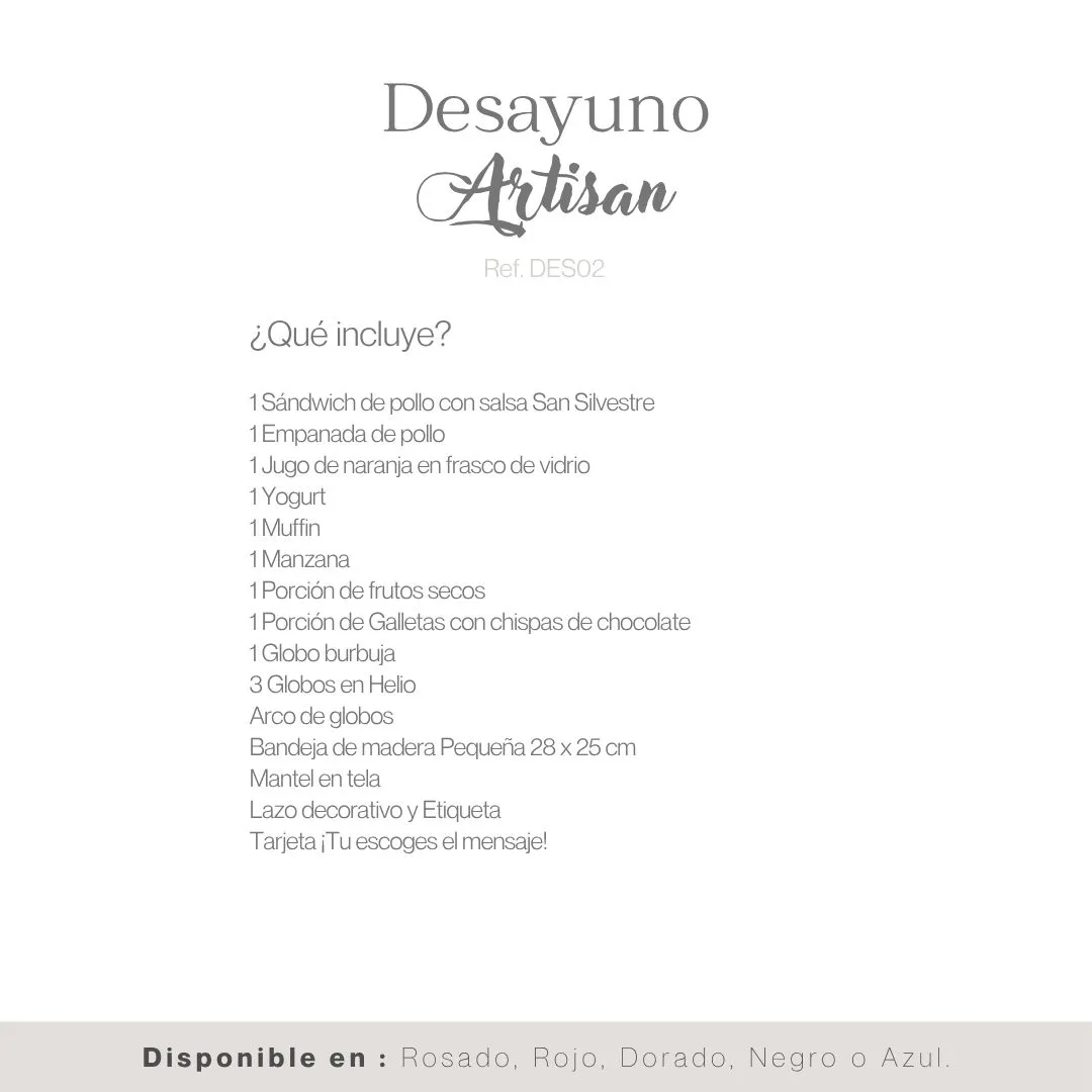 DESAYUNO ARTISAN 