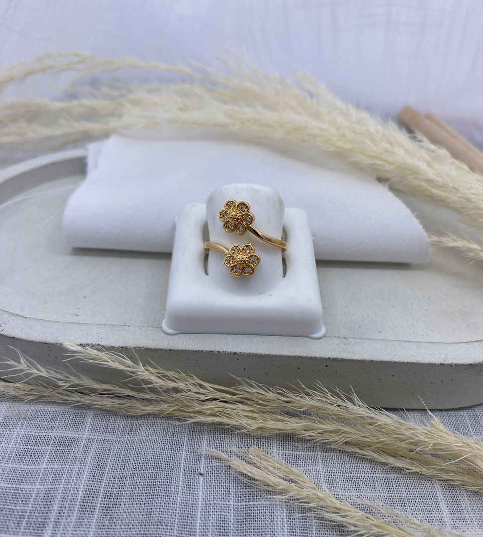 Anillo flores, oro rosa, covergold 