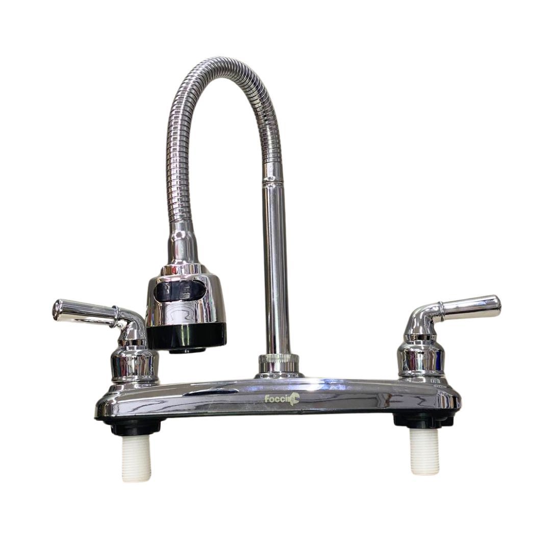 MEZCLADO LAVAPLATOS FLEXIBLE PALANCA CROMADO FOCCI