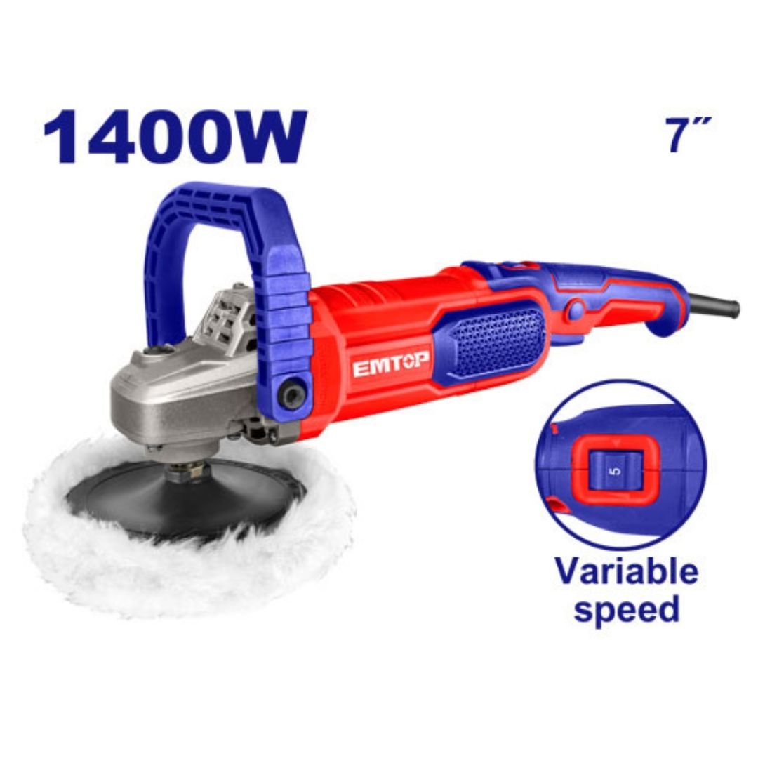EMTOP POLICHADORA 7" 1400W/120V INDUSTRIAL VELOCIDAD VARIABLE