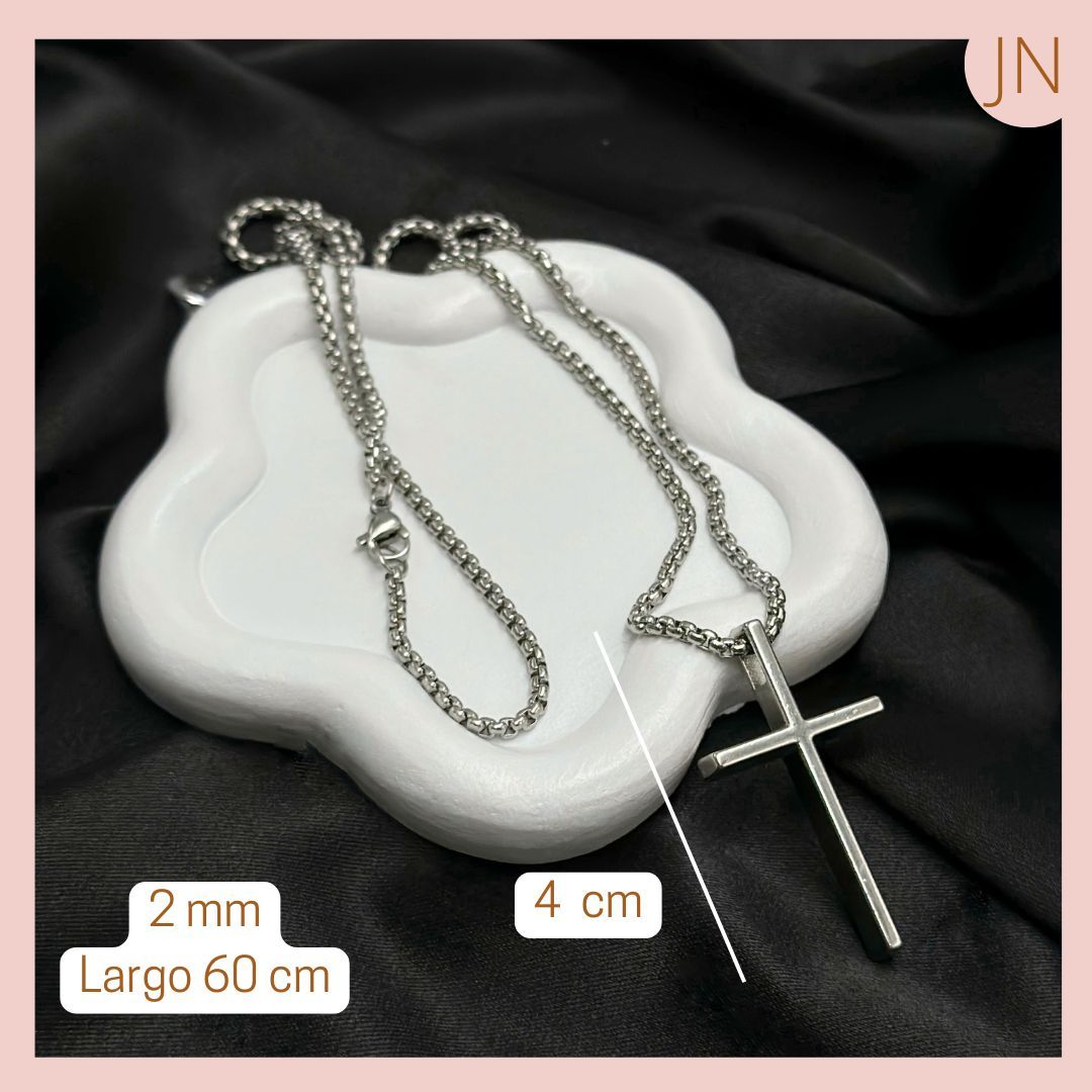 Cadena Tejido Redondo Cruz Cuadrada