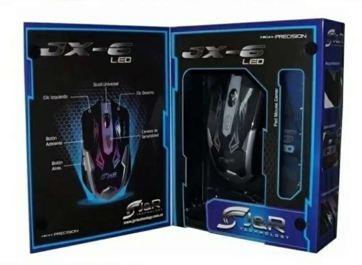 Mouse Gamer JX-7 7D con padmouse mgjr-042