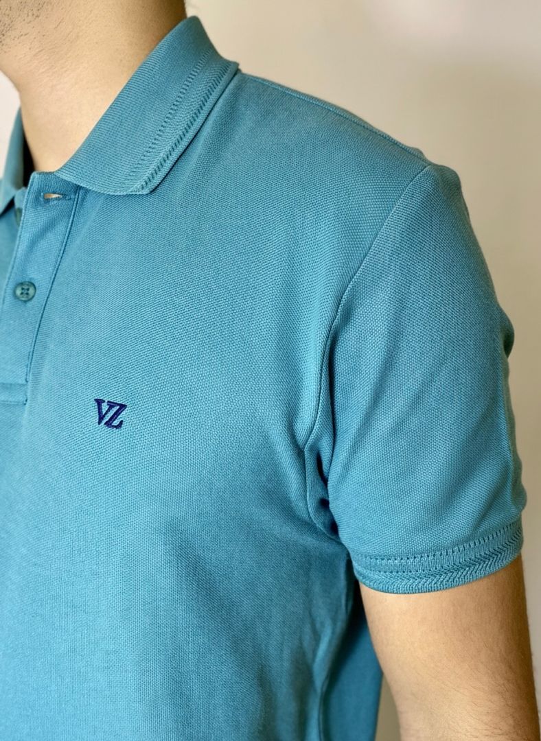 POLO CON TEXTURA VELEZ - TURQUESA