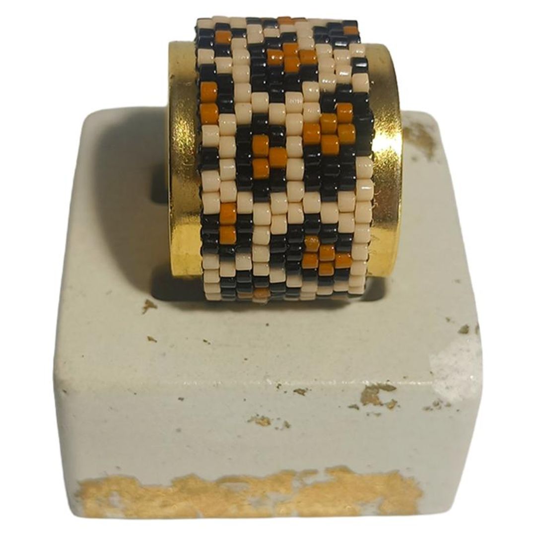 Anillo Tejido en Miyuki Animal Print