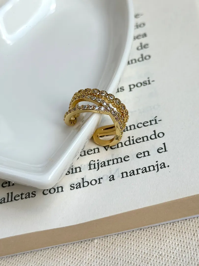 Earcuff circonias triple 