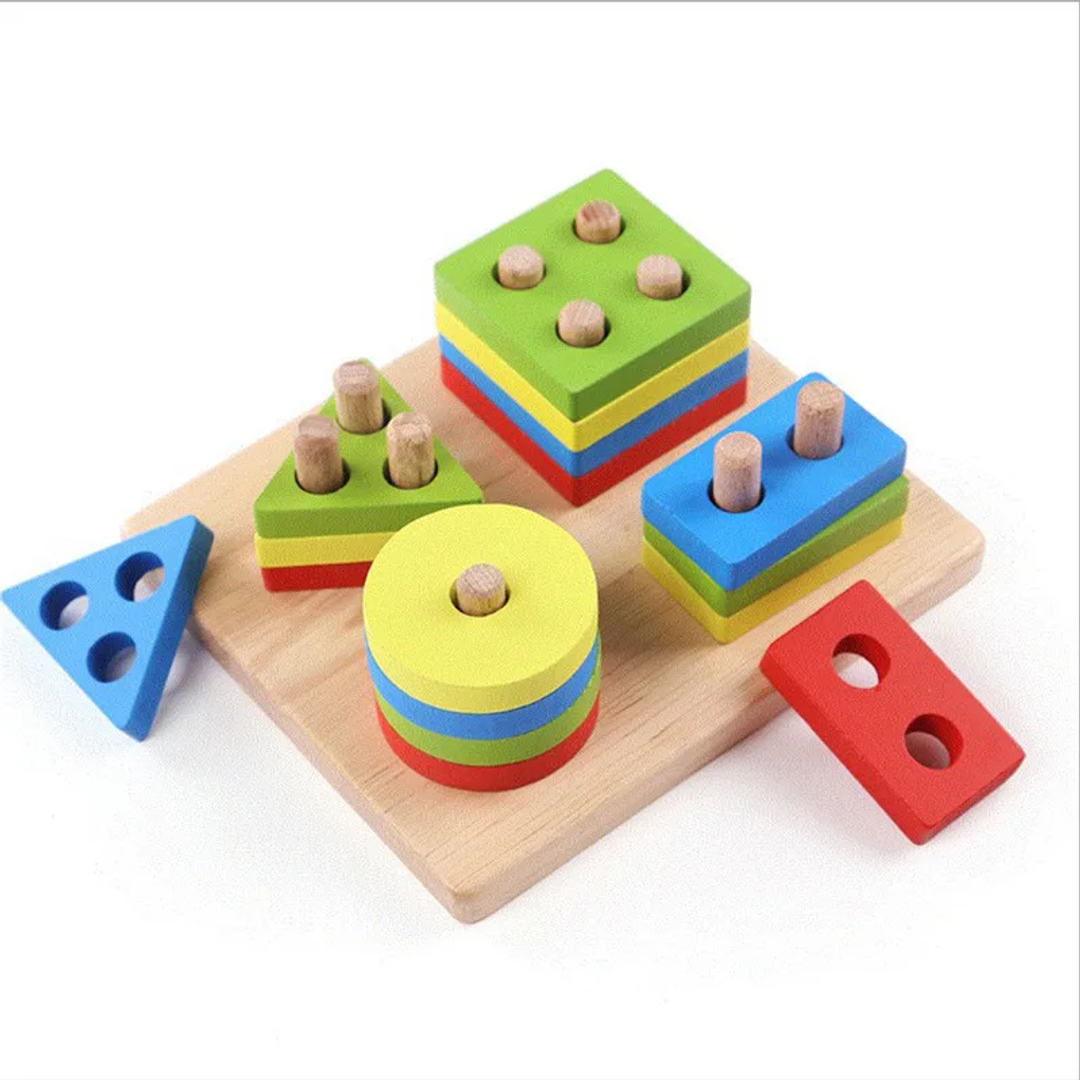 Juego Didactico Encajar Figura Geométrica Montessori Madera