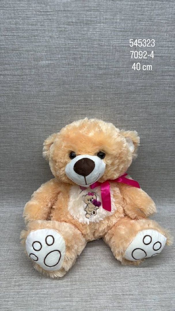 OSO CON CINTA ROSA 40 CM