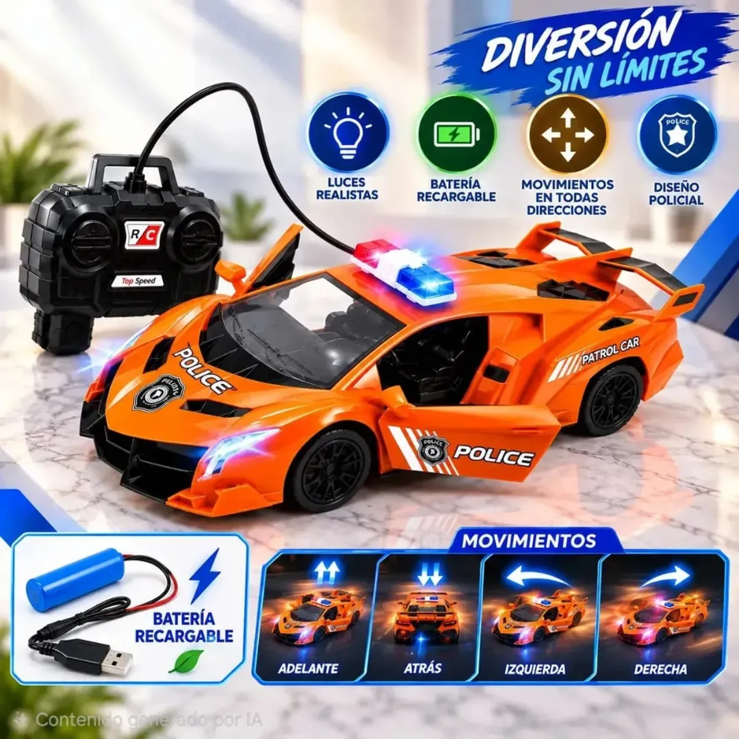 CARRO POLICIA DEPORTIVO A CONTROL REMOTO
