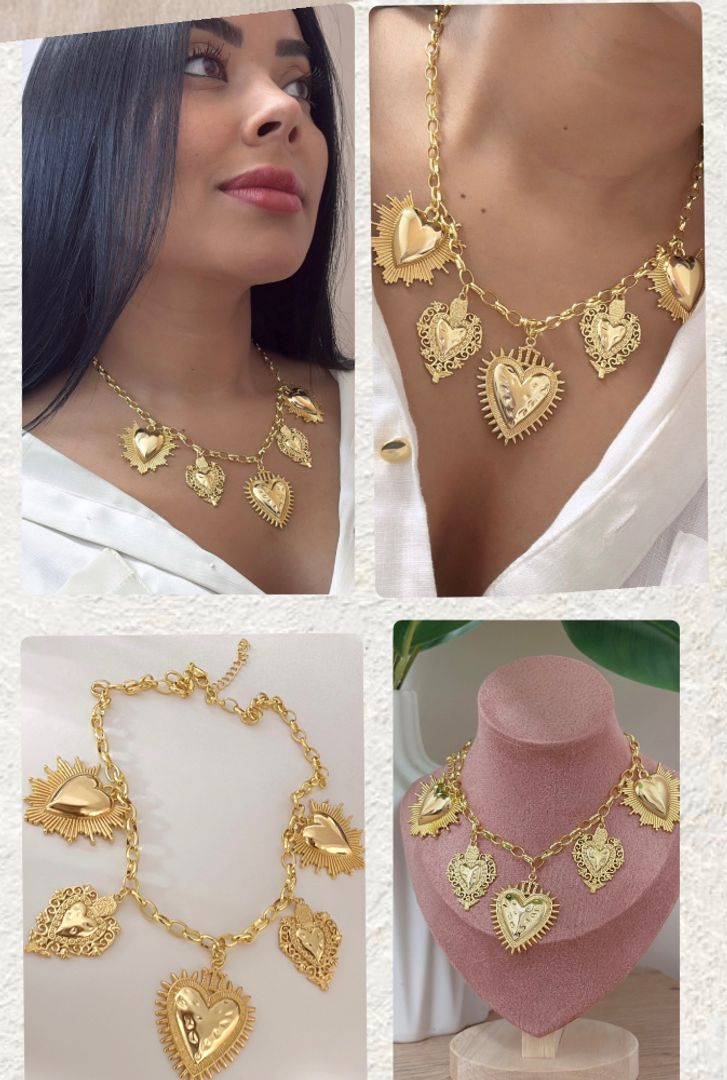 COLLAR CORAZON DORADOS