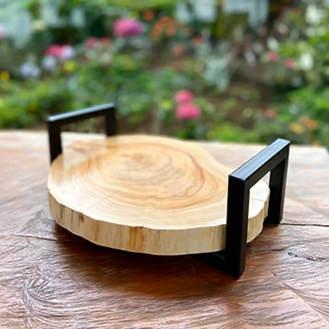 BANDEJA CON ASAS HIERRO NEGRO