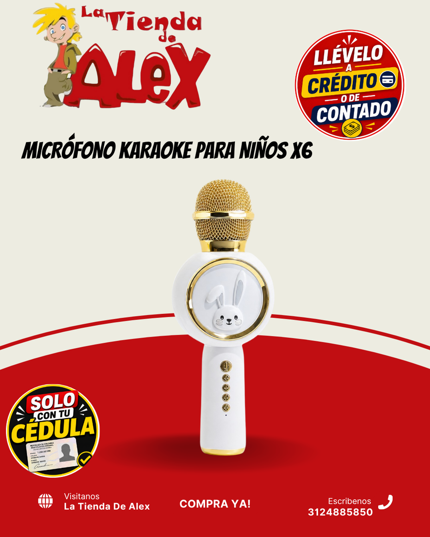MICRÓFONO KARAOKE PARA NIÑOS X6