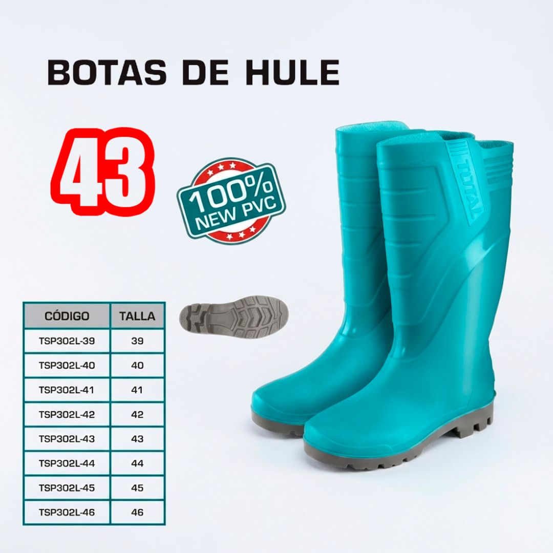 BOTAS DE HULE TALLA N° 43    COLOR VERDE
