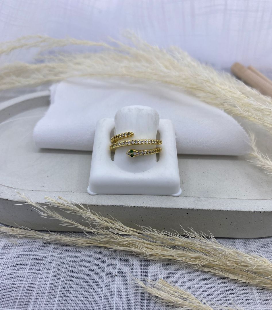Anillo serpiente, dorado, covergold 
