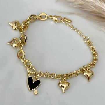 Imagen del producto Pulsera corazón negro 