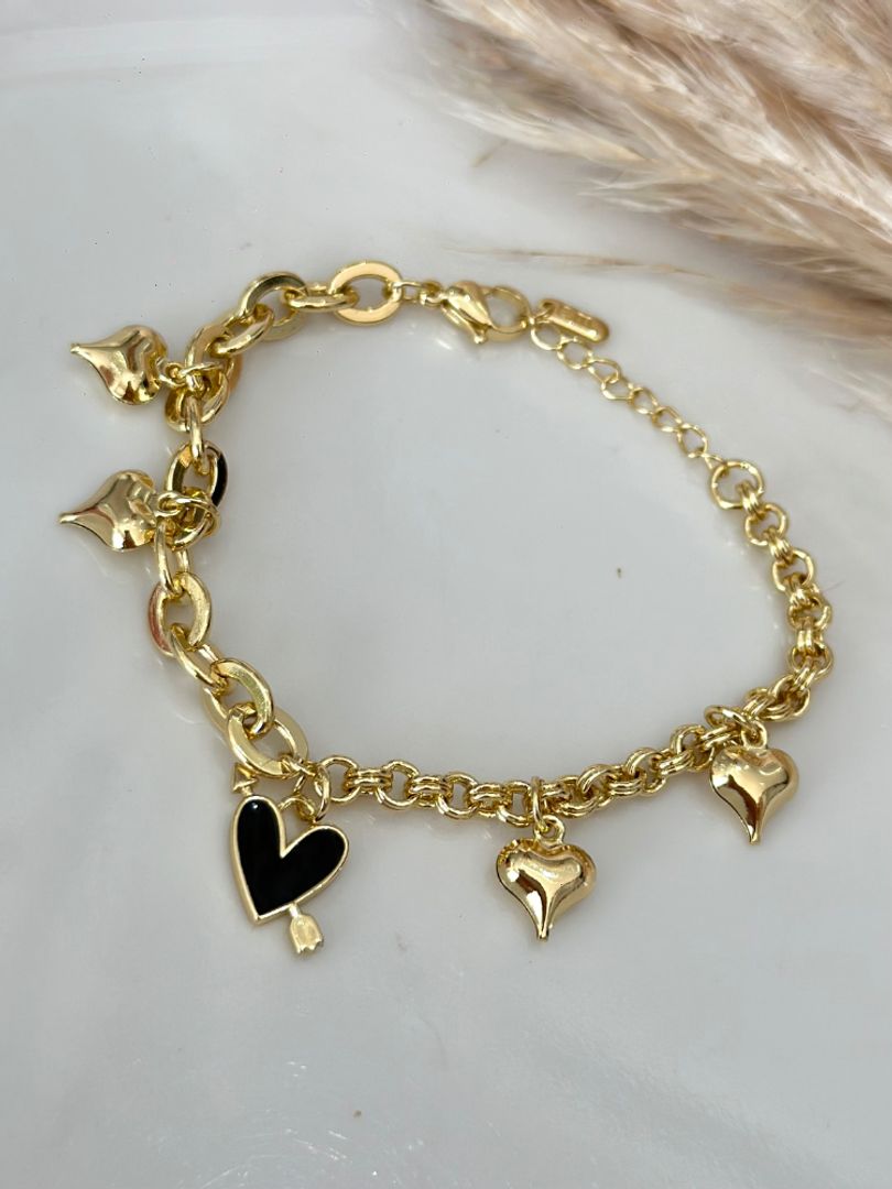 Pulsera corazón negro 