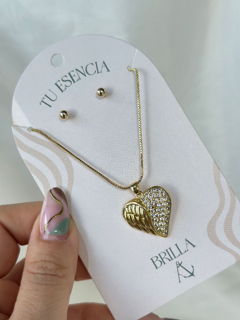 Cadena corazón circonias 