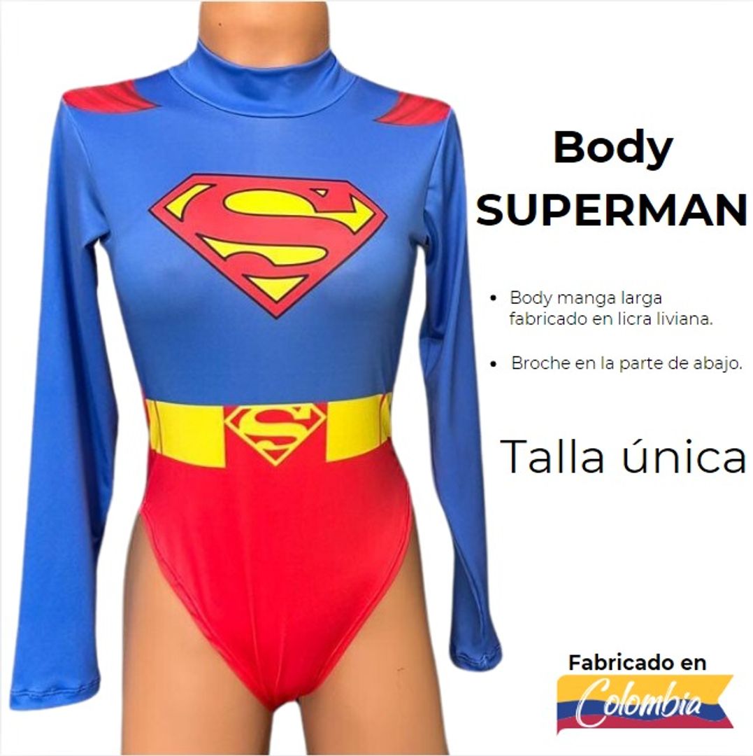 BODY TEMATICO SUPERMAN MANGA LARGA.
