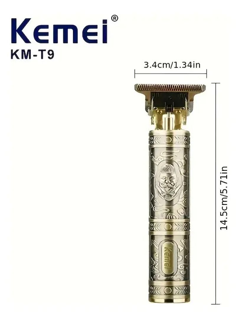 MAQUINA DE AFEITAR KEMEI DORADA USB