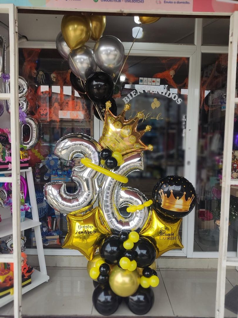 Boquet de globos personalizados y globos con helio