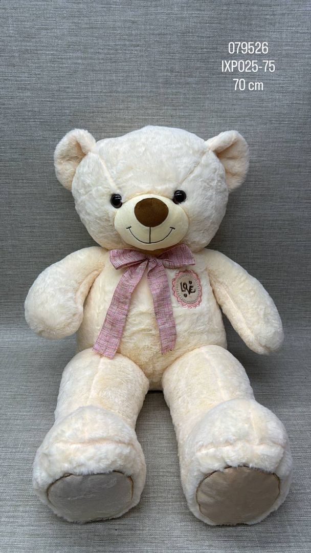 OSO PATAS LARGAS CREMA BORDADO LOVE 70 CM