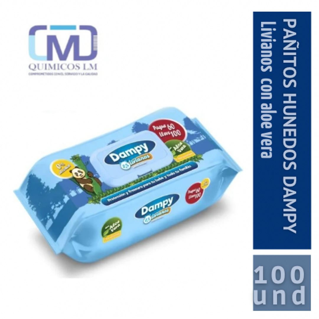 PAÑITOS HÚMEDOS DAMPY LIVIANOS X100und
