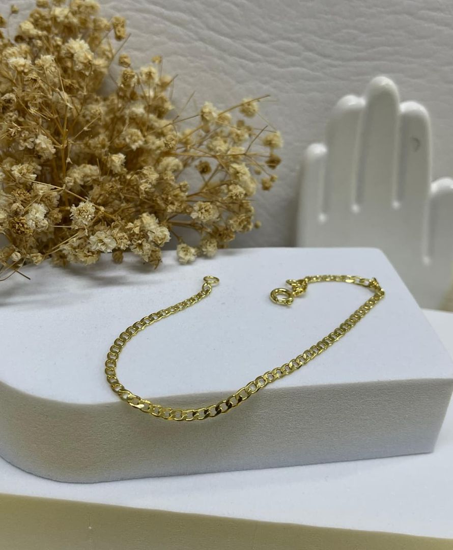 Pulsera cubana plana 2.3mm de 18cm