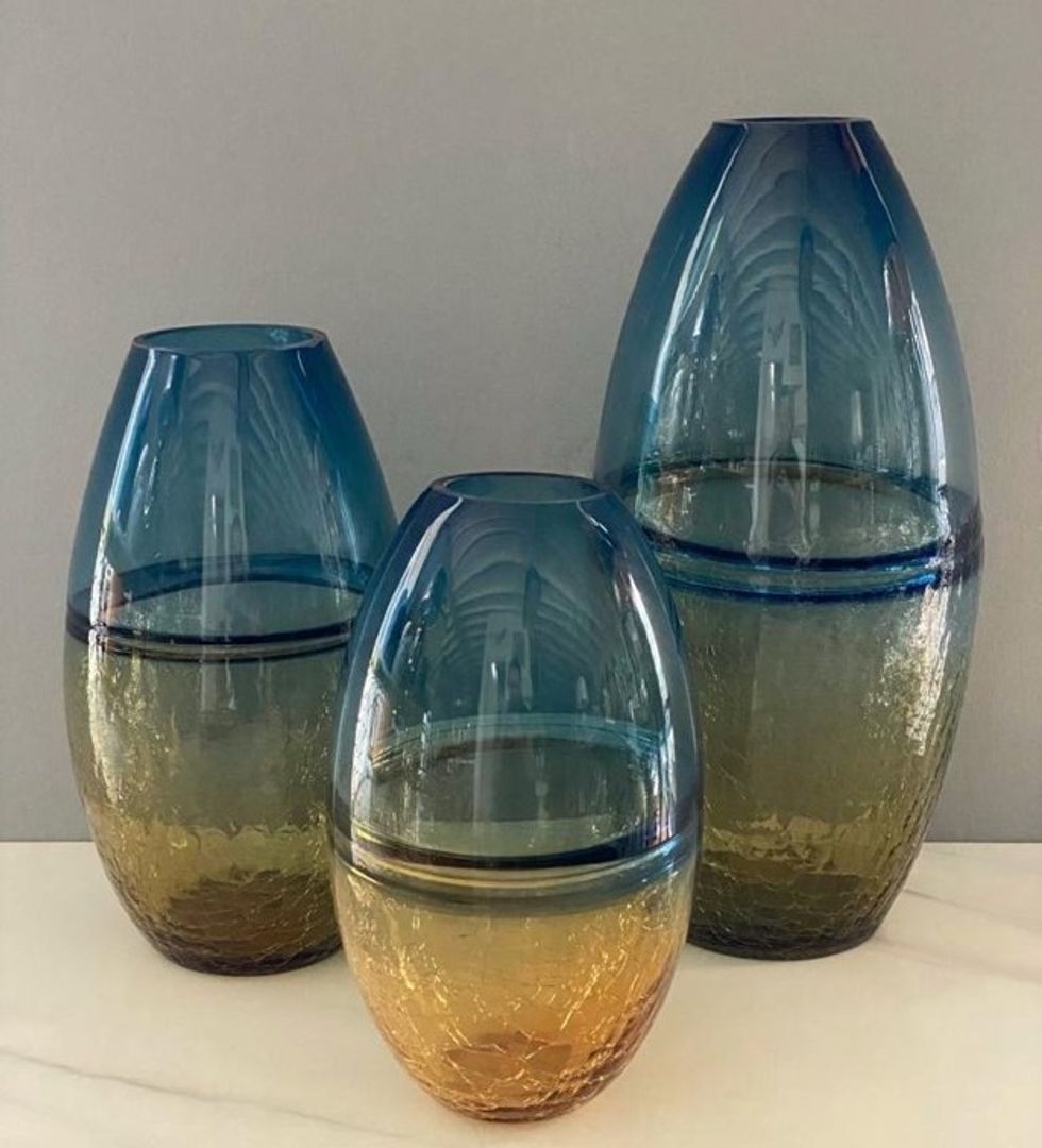 Floreros de cristal.