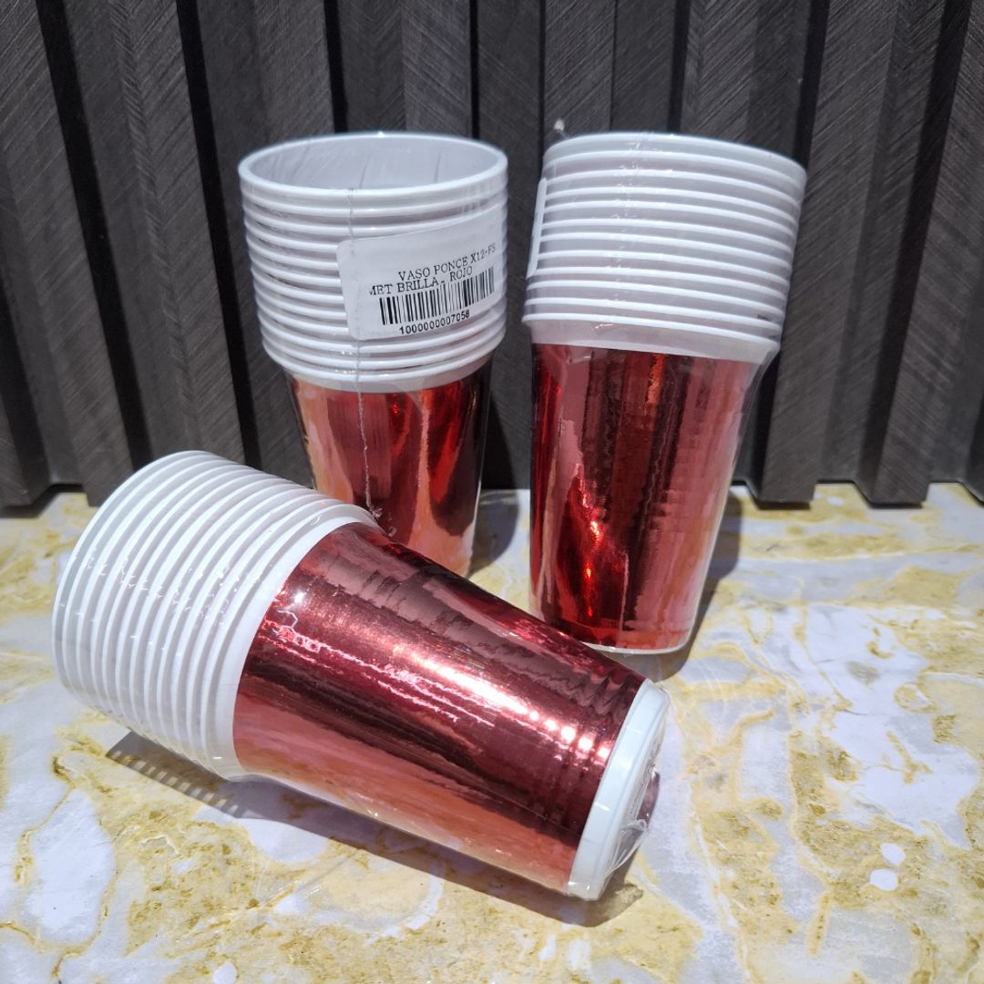 VASO X12 UND ROJO LUJO