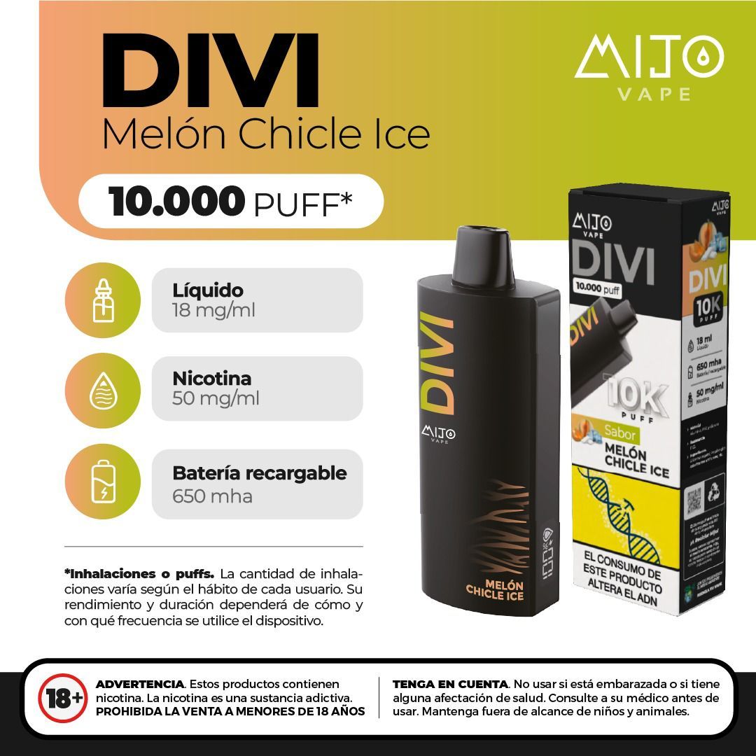 Mijo Divi Melon Chicle Ice 10.000 Puffs