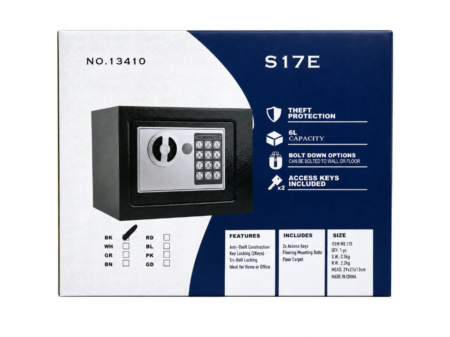 CAJA FUERTE DE SEGURIDAD DIGITAL CON LLAVE Y PIN
