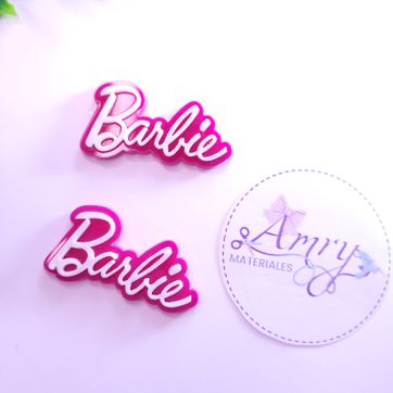 Acrílico 5x2.8cm Barbie fucsia y blanco - imagen 2