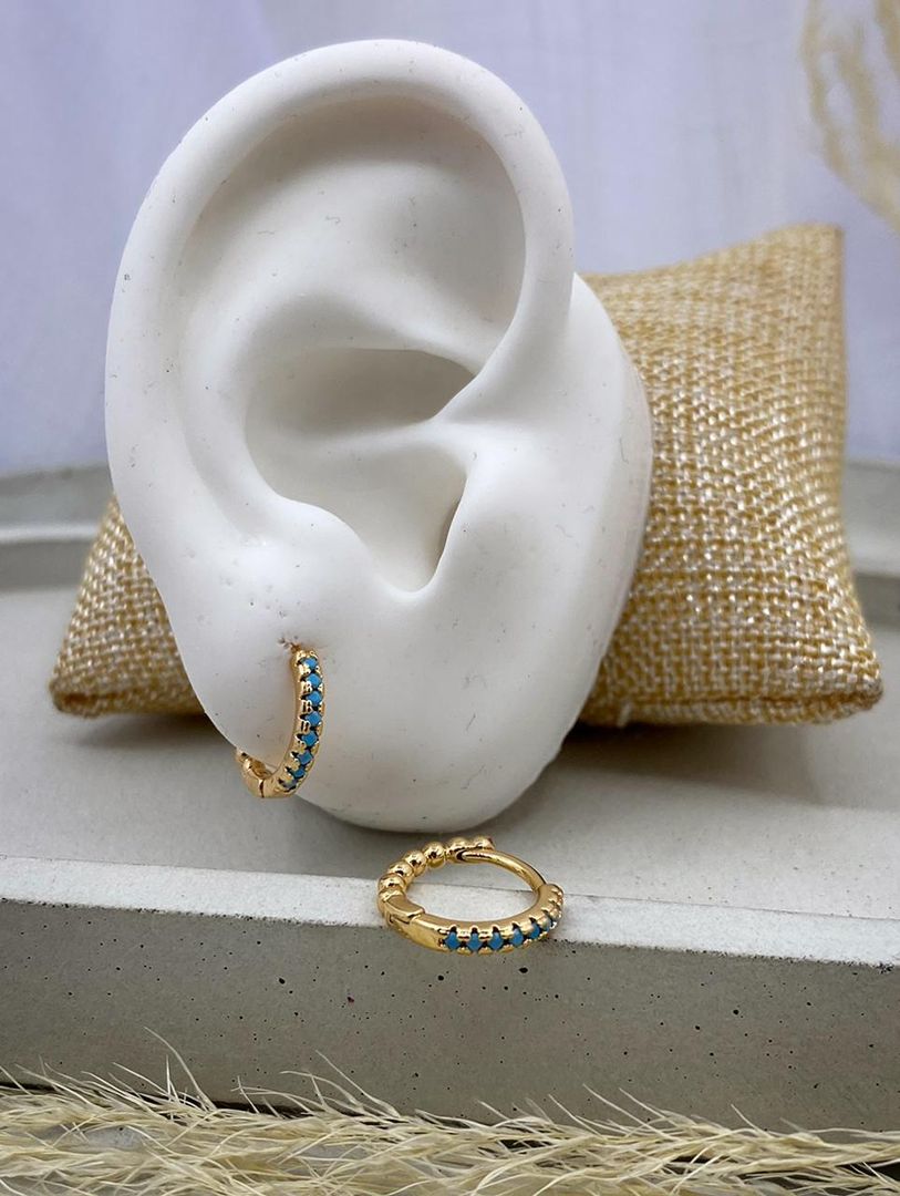 Candonga delgada, azul, oro rosa, covergold 