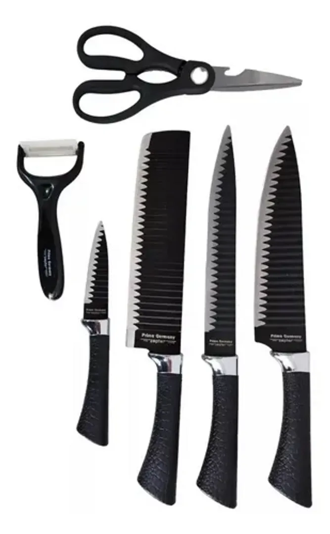 JUEGO SET CUCHILLOS LUJO 6 PIEZAS CON PELADOR