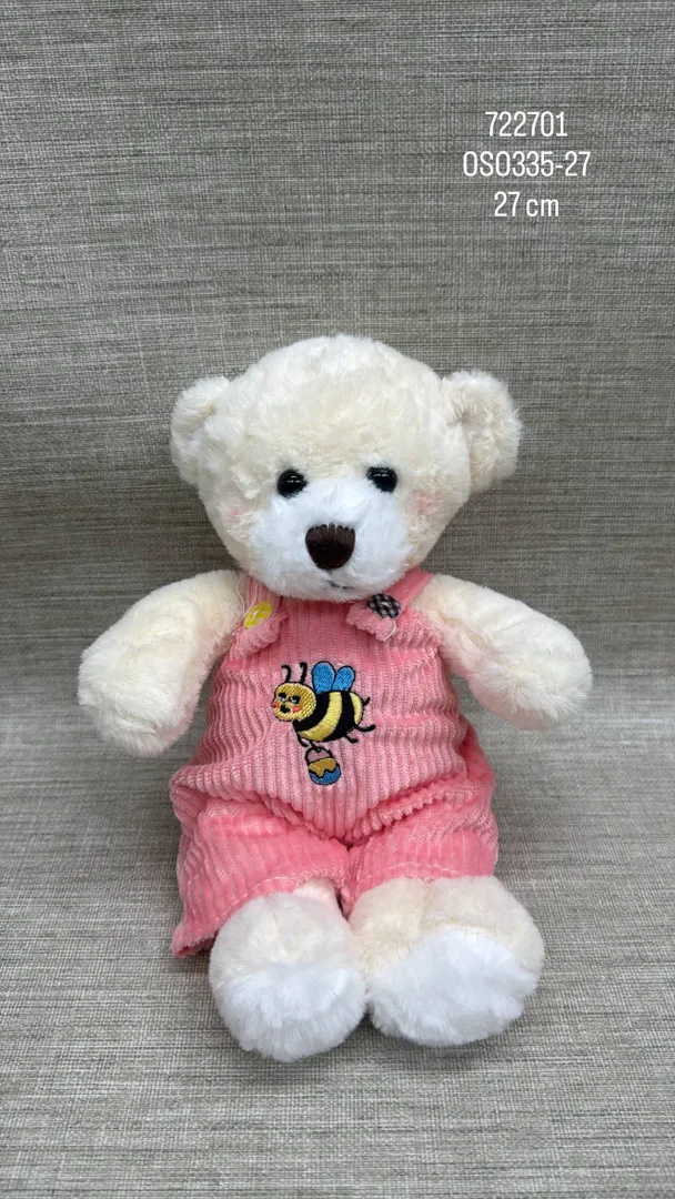 OSITO CON OVEROL ROSA 27 CM