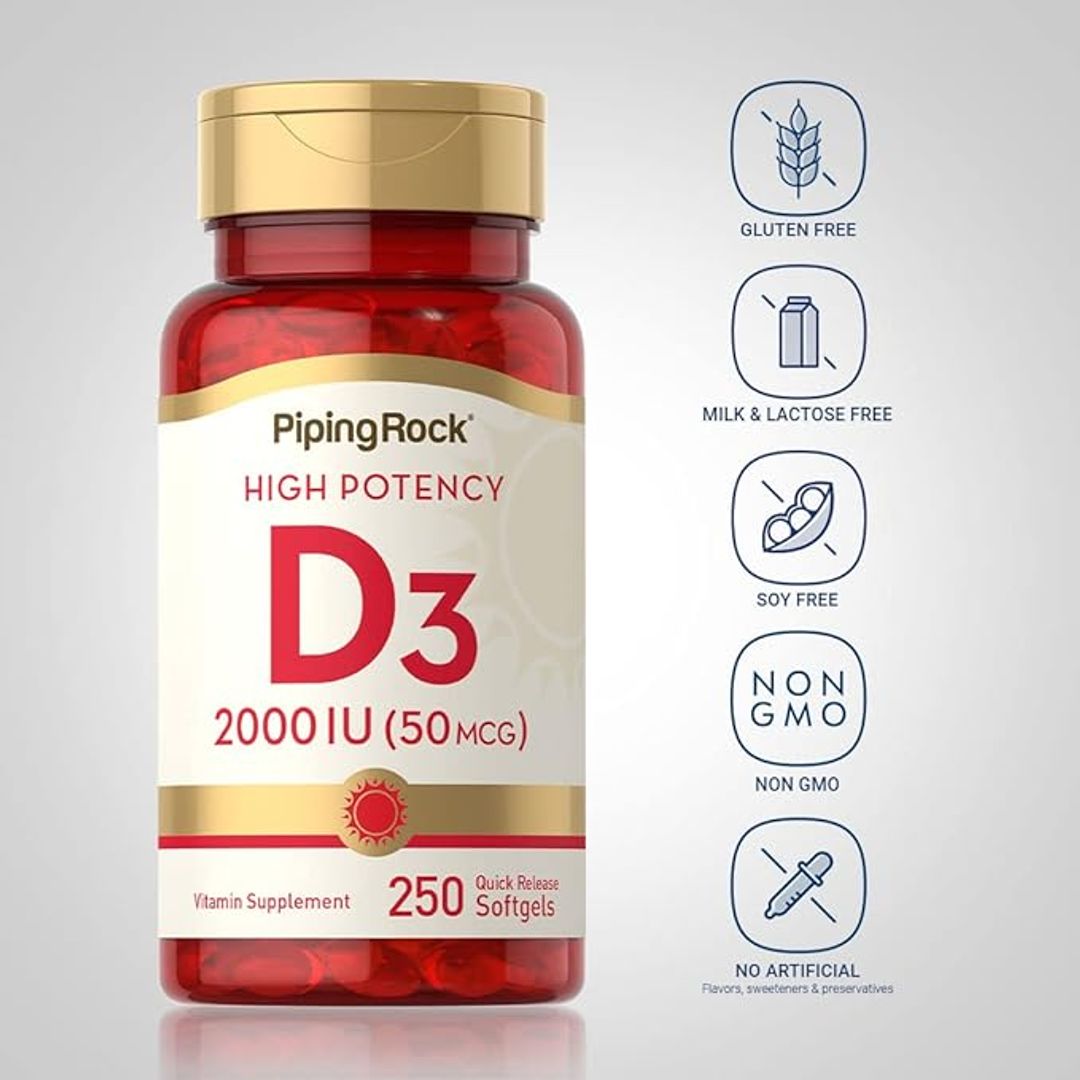 Vitamina D3 2000 UI 250 cap blandas Piping Rock 