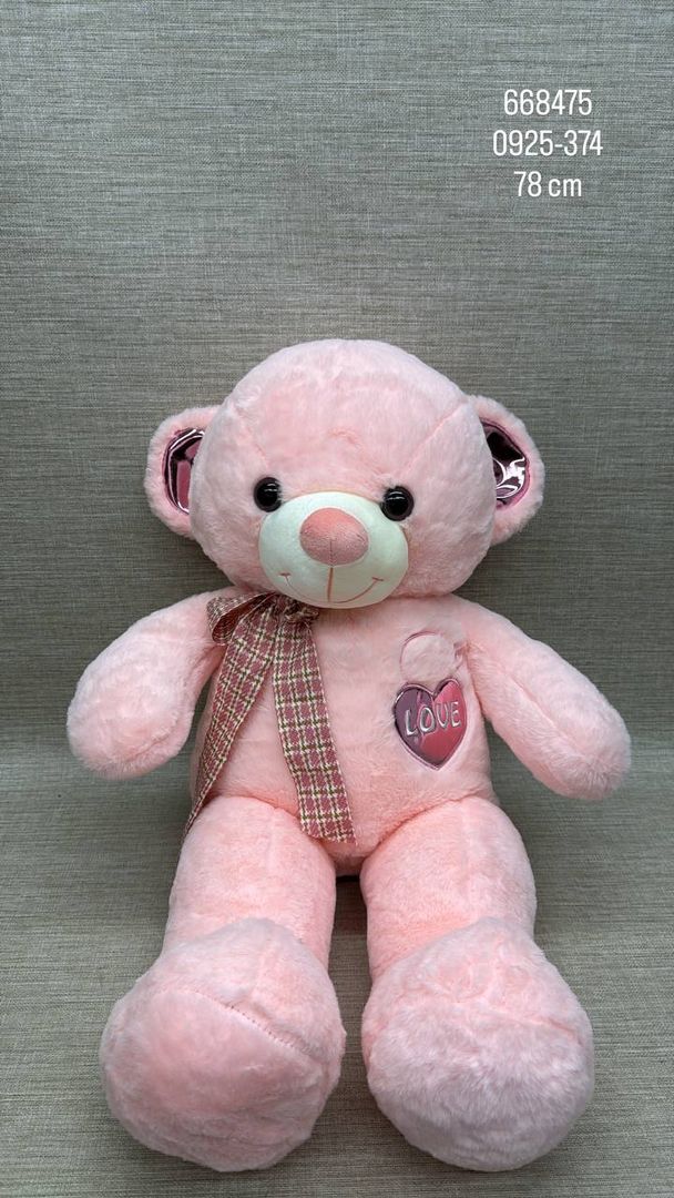 OSO PATAS LARGAS ROSA 78 CM