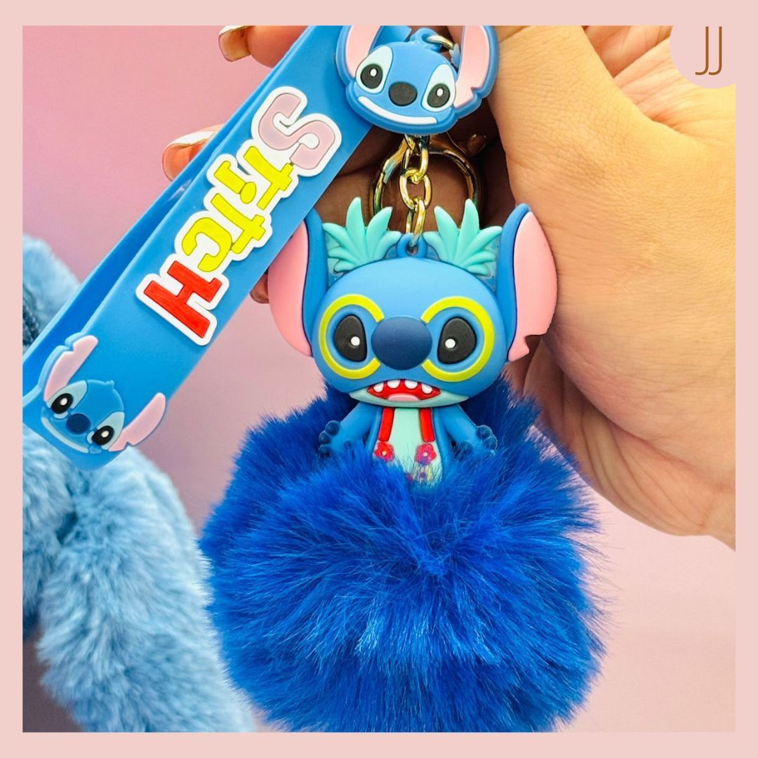 Llavero Stitch pompon 