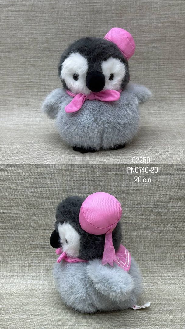 PINGUINO CON GORRITO DE 20 CM