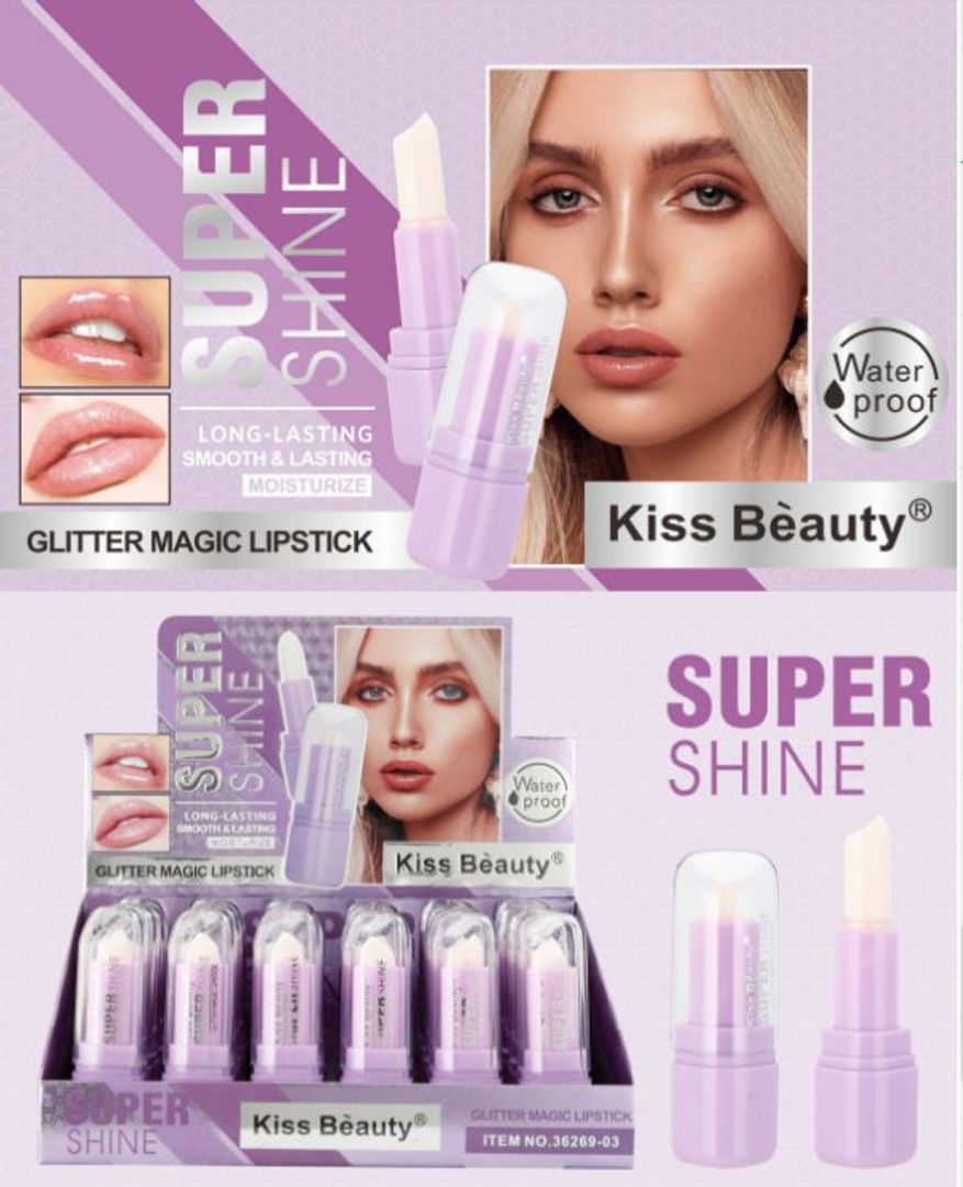 LABIAL MAGICO CON BRILLO KISS BEAUTY 