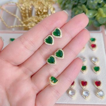 Imagen del producto ARETES CORAZON VERDE