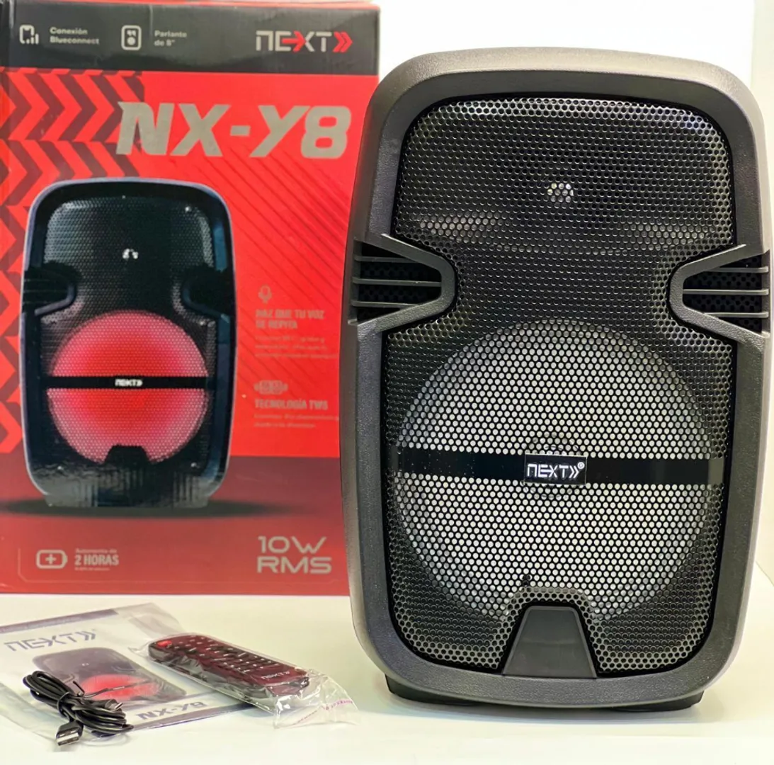 CABINA PARLANTE RECARGABLE 8 PULGADAS LUCES LED NX-Y8